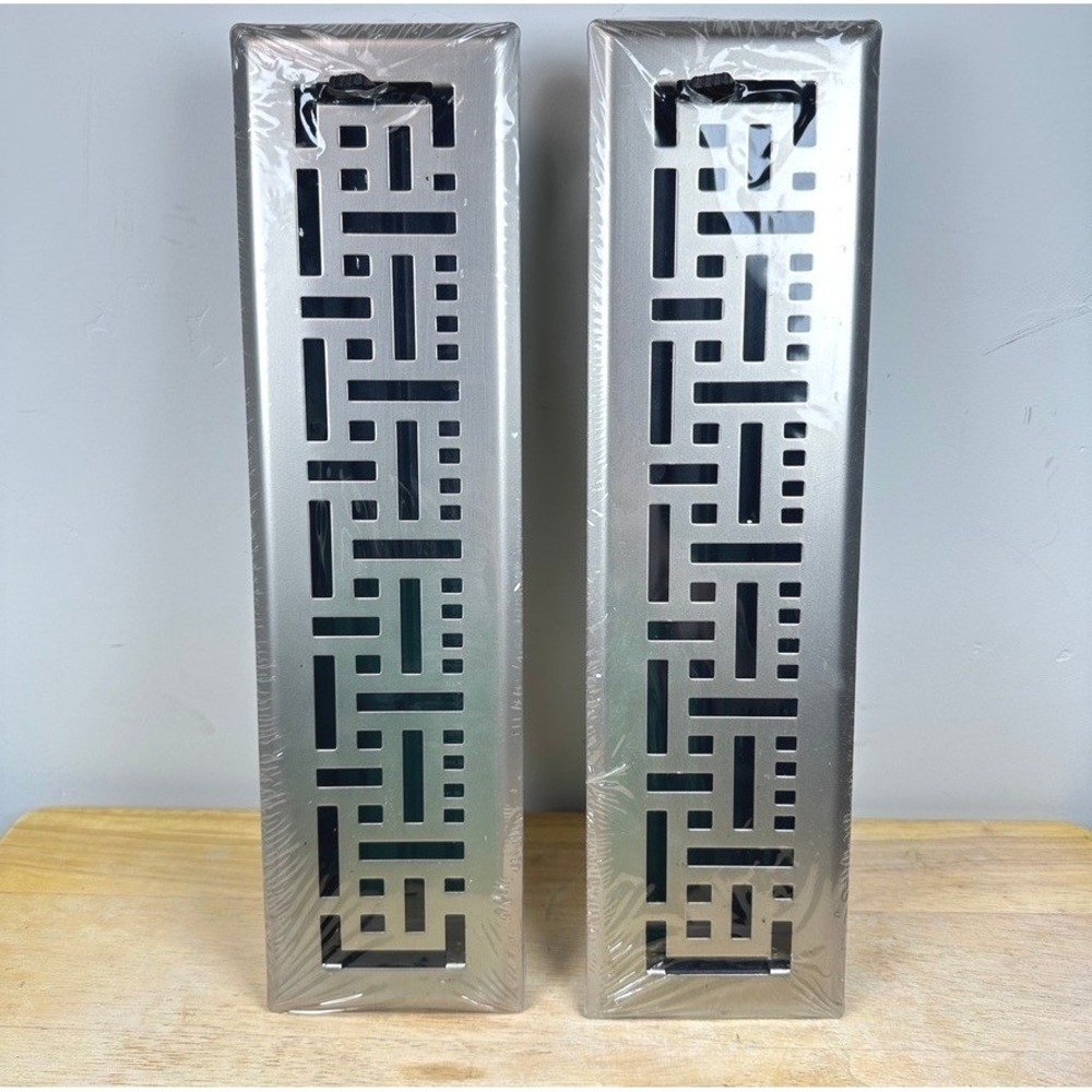 Home Intuition Basketweave Floor Vent Covers 2x12 Inch Floor‎ Register 2 pk NEW